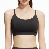 Sports bra anti-shock breathable fan-shaped slim shoulder back support yoga running fitness short length