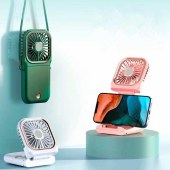 Folding 3 in 1 cooling mini foldable desk fan rechargeable power bank handy fan mini portable hanging neck usb fan