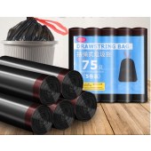 Large Size Plastic PO Poly Trash Garbage Bags Black  Disposal  Trash Bags Heavy Duty Reufse draw strings trash bag