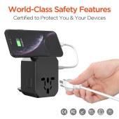 Smart Universal World International Euro Europe EU To US UK Travel Power Plug Adapter Converter USB A C European Adaptor