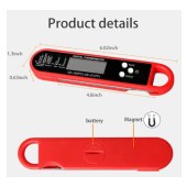 Food Thermometer Fast Precise with Magnet Foldable Probe Grill & Cooking Outdoor Camping & Kitchen Accessories Water Resistant