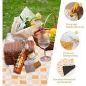 Picnic Blanket Waterproof Foldable Beach Blanket with Layer Thick Rug Handy Picnic Mat Tote Perfect for Beach Machine Washable