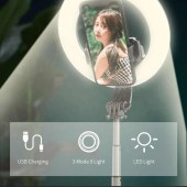 L07 Portable Wireless Remote LED Ring Fill Light Monopod Selfie Stick Tripod for Smartphone