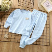 Kids 90-160cm 100%cotton Pyjamas 2 Pieces Sleepwear Suit Colorfast and Fluorescent Agents Free