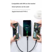 3in1 Charging Cable Nylon Braided 3 In 1 Mobile Phone Charging Cable Type C Android Micro Usb Cable