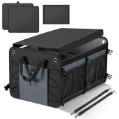 Polyester Folded Extended Car Trunk Organizer Portable Trunk Storage Box and Containers