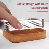 Cake Mold Rings, 304 Stainless Steel Mousse Cake Ring, Perforated Tart Rings, Pancake Molds, Baking Tools, Square/Round/Oval Shape ,Kitchen Gadgets, Kitchen Accessories, Home Kitchen Supplies