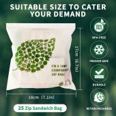 Biodegradable Resealable Sandwich Zip Lock (18x17cm) 50 Bags Per Box