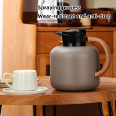 Wooden Handle 2L Thermal Coffee Double Walled Vacuum Hot Water Thermos Pot Insulated Kettle