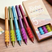 Color Morandi gel pen creative macaron color student marker pen soft rubber sheath pen 5pcs