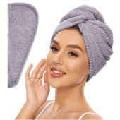 Three Pieces Drying Wraps for Women Wet Hair towel for All Style Large Hair Drying Towel with Button long hair Super Soft Fast Drying Turbans