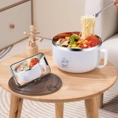 Household Stainless Steel Multi-color Rice Bowl With Handle For Instant Noodles Giveaway