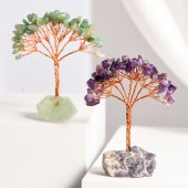 Natural Crystal Wand with Glass Dome Micro Landscape Crystal Tree – Children's Educational Holiday Gift and Home Decoration Ornament