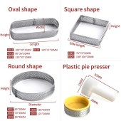 Cake Mold Rings, 304 Stainless Steel Mousse Cake Ring, Perforated Tart Rings, Pancake Molds, Baking Tools, Square/Round/Oval Shape ,Kitchen Gadgets, Kitchen Accessories, Home Kitchen Supplies