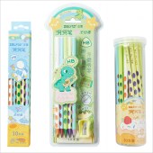 Grooves HB Pencils Colorful Barrel Pencil student use writing pencil with Dipping