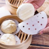 350pieces Disposable Steamer Pad Paper Non-stick Household Steamed Bun Steamer Paper Air Fryer Paper Fluorescent agent Free