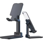 Foldable Phone Stand for Desk - Height Adjustable Cell Phone Holder Portable Cellphone Cradle Desktop Dock for iPhone and Ipad