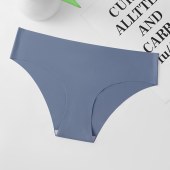 Seamless Women's Underwear - Solid Color, Sexy One-Piece Ice Silk Bikini Briefs.