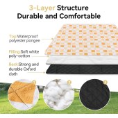 Picnic Blanket Waterproof Foldable Beach Blanket with Layer Thick Rug Handy Picnic Mat Tote Perfect for Beach Machine Washable