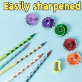 Grooves HB Pencils Colorful Barrel Pencil student use writing pencil with Dipping