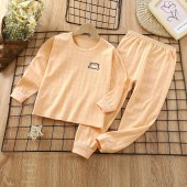 Kids 90-160cm 100%cotton Pyjamas 2 Pieces Sleepwear Suit Colorfast and Fluorescent Agents Free