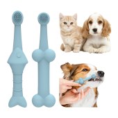 2 Pieces Pet Tongue Brush and Toothbrush Set for Oral Cleaning Dental Health Care for Pet