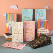 Cartoon Printed Paper Bags for Birthday Party Gifts, Cookies, Chocolates, Candies, Happy Birthday Blessing Gift Packaging Bags