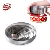 2.5/3.5/4/5inch Cake Mold Rings, 304 Stainless Steel Mousse Cake Ring, Perforated Tart Rings, Pancake Molds, Baking Tools, Kitchen Gadgets, Kitchen Accessories, Home Kitchen Supplies