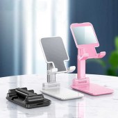 Foldable Phone Stand for Desk - Height Adjustable Cell Phone Holder Portable Cellphone Cradle Desktop Dock for iPhone and Ipad