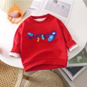 Toddler Yongs Fleece Round Neck Sweatshirt Pullover Autumn Daily Party Casual Tops, Kids Clothing Gift Comfortable Fit