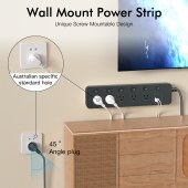 Power Strip Extension Cord with 5 Outlets, Independent Switch Control, 4 AC Sockets, and 2 USB Ports for Charging