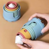 Stacking Cups Toy Fun Educational Baby Toys Silicone Soft Teething Toy Castle Frog Learning Tower Blocks for Infants Toddlers