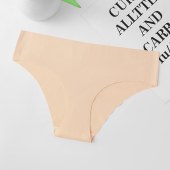 Seamless Women's Underwear - Solid Color, Sexy One-Piece Ice Silk Bikini Briefs.
