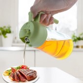 600ml Olive Oil Dispenser, 2 in 1 Oil Sprayer for Cooking, Glass Oil Spray Bottle with Pourer, Food-grade Oil Dispenser and Oil Sprayer for Kitchen, Salad, Frying, BBQ