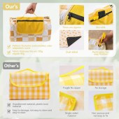 Picnic Blanket Waterproof Foldable Beach Blanket with Layer Thick Rug Handy Picnic Mat Tote Perfect for Beach Machine Washable