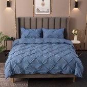 Handmade Queen Bedding Set Twisted Comforter Cover Pillow Shams Quilts Cover Stylish Could-like Duvet Cover Set