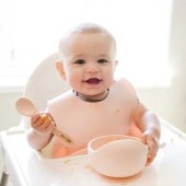 3 Pieces Silicone Bib & Bowl Set Food Grade Baby Feed Set