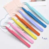 Stainless Steel Tweezers Candy Color Series Macaron Color Hand Ledger Sticker Tool Accessories 14Models