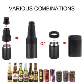 Vacuum Insulated Double Walled Stainless Steel Can Cooler Beer Bottle Cooler with Beer Opener
