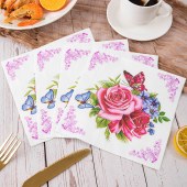 Party Printed Napkins Colorful Paper Napkins with Floral Designs Wholesale for Restaurants and Gatherings