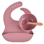 3 Pieces Silicone Bib & Bowl Set Food Grade Baby Feed Set