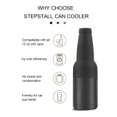 Vacuum Insulated Double Walled Stainless Steel Can Cooler Beer Bottle Cooler with Beer Opener