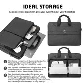 Water-resistant Notebook Bag with Shoulder Straps & Handle Multi-funtional Business Briefcase Laptop Shoulder Bag Computer Bag