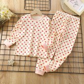 Girls Kids Toddler Youngs 90-160cm School Girls 100%cotton Pyjamas 2 Pieces Sleepwear Suit Colorfast and Fluorescent Agents Free