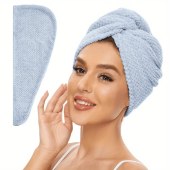 Three Pieces Drying Wraps for Women Wet Hair towel for All Style Large Hair Drying Towel with Button long hair Super Soft Fast Drying Turbans