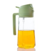 600ml Olive Oil Dispenser, 2 in 1 Oil Sprayer for Cooking, Glass Oil Spray Bottle with Pourer, Food-grade Oil Dispenser and Oil Sprayer for Kitchen, Salad, Frying, BBQ