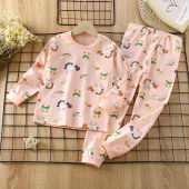 Girls Kids Toddler Youngs 90-160cm School Girls 100%cotton Pyjamas 2 Pieces Sleepwear Suit Colorfast and Fluorescent Agents Free