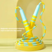 High Quality Kids Adults Colorful Soft Beaded Skipping Rope Long Oblate Pp Handle Segmented Long Jump Rope