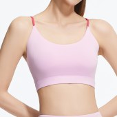 Sports bra anti-shock breathable fan-shaped slim shoulder back support yoga running fitness short length