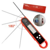 Food Thermometer Fast Precise with Magnet Foldable Probe Grill & Cooking Outdoor Camping & Kitchen Accessories Water Resistant